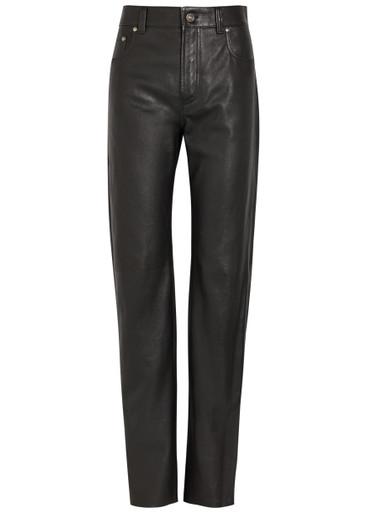 Straight-leg leather trousers by VERSACE