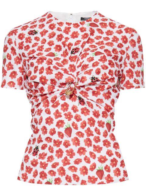 Strawberry Garden gathered top by VERSACE