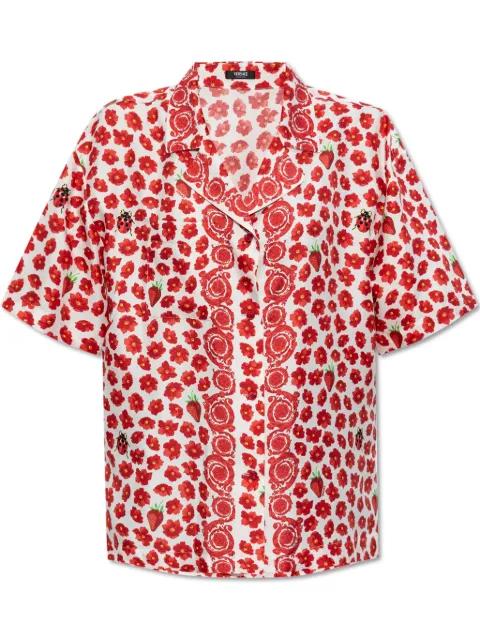 Strawberry Garden silk shirt by VERSACE