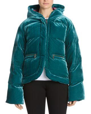 Stretch Velvet Puffer Jacket by VERSACE
