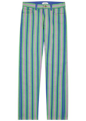 Striped straight-leg jeans by VERSACE