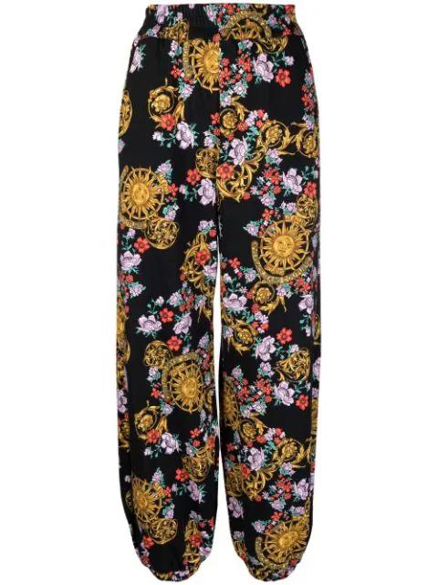 Sun Flower Garland trousers by VERSACE