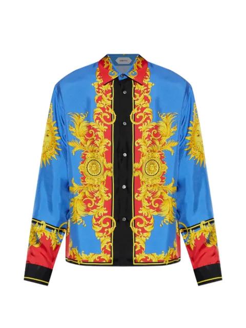 Sun-print silk shirt by VERSACE