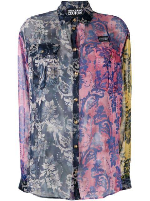 Tapestry Couture panelled shirt by VERSACE