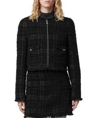 Tonal Cotton Mix Tweed Jacket by VERSACE