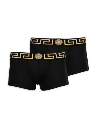 Topeka Cotton Bi Stretch Low Rise Logo Trunks by VERSACE