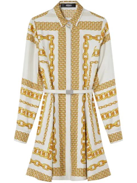 Treasure silk midi shirt dress by VERSACE