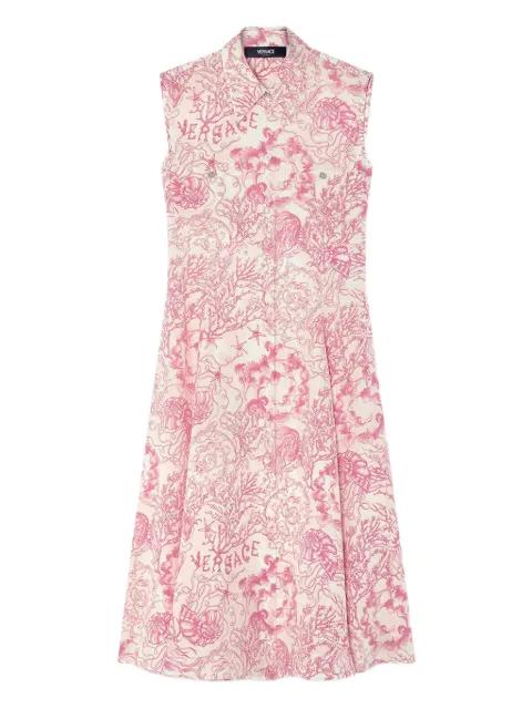 Underwater Barocco midi shirt dress by VERSACE