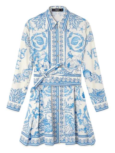 Underwater Barocco shirt dress by VERSACE