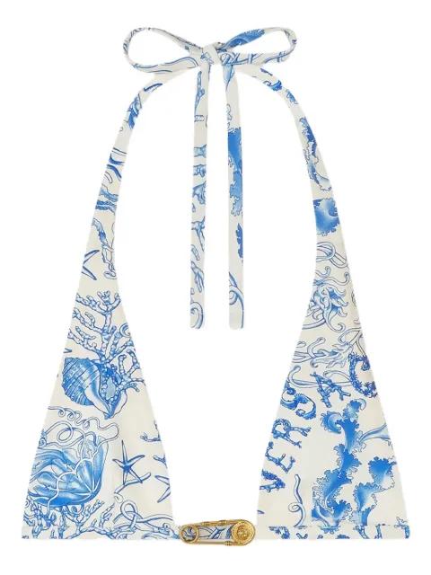 Underwater Barocco triangle bikini top by VERSACE