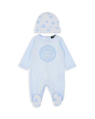 Unisex Jersey Medusa Dots Footie and Hat Set - Baby by VERSACE