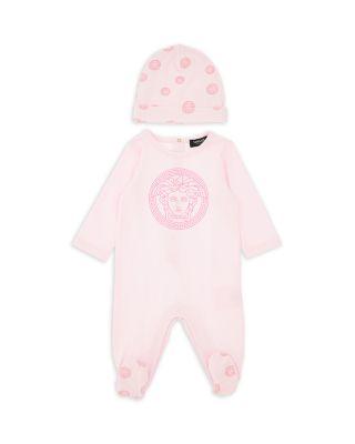 Unisex Jersey Medusa Dots Footie and Hat Set - Baby by VERSACE