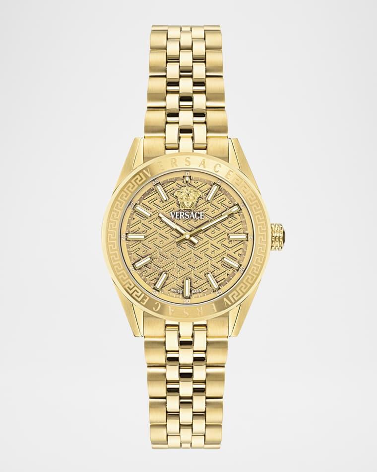 V-Code  36mm IP Yellow Gold Bracelet Watch by VERSACE