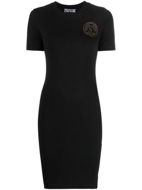 V-Emblem print T-shirt dress by VERSACE