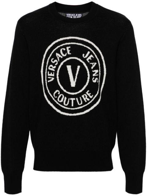 V-Emblem wool jumper by VERSACE