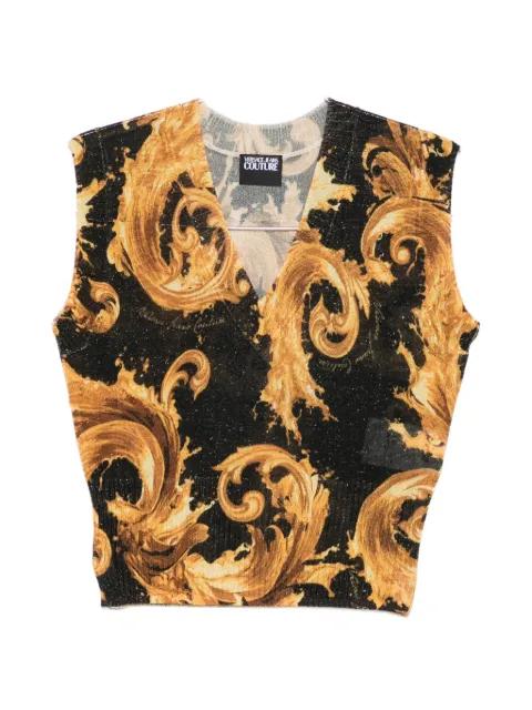 V-neck baroque-print vest by VERSACE