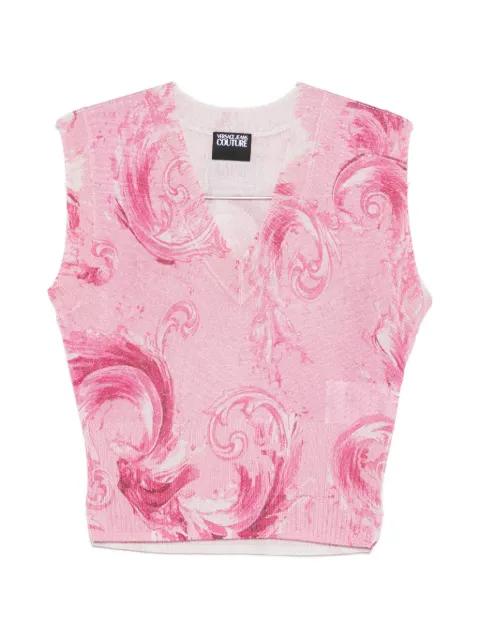 V-neck patterned top by VERSACE