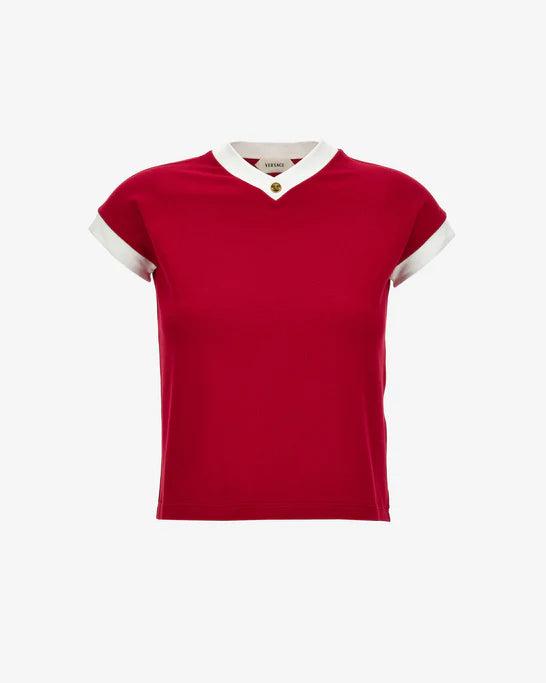 VERSACE - Women's Stretch Cotton-Jersey T-Shirt - (Red) by VERSACE
