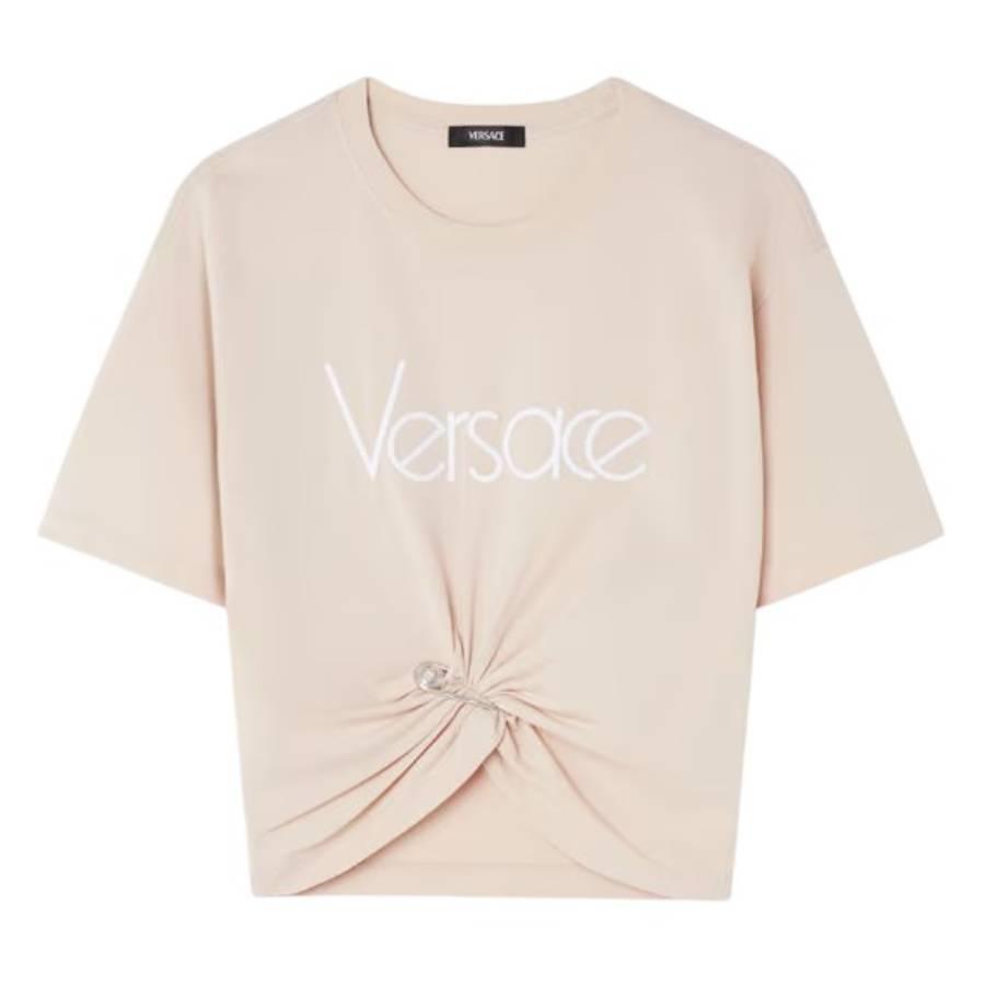 Versace 1978 Re-Edition Logo Safety Pin T-Shirt by VERSACE