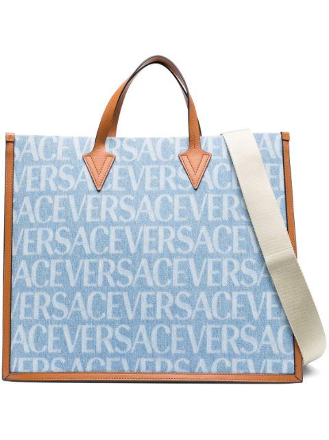 Versace Allover denim tote bag by VERSACE