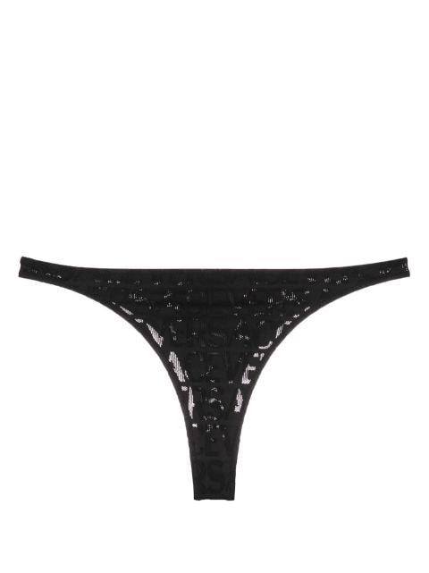 Versace Allover jacquard mesh thong by VERSACE