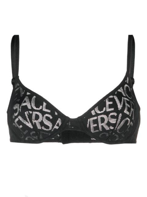 Versace Allover mesh underwire bra by VERSACE