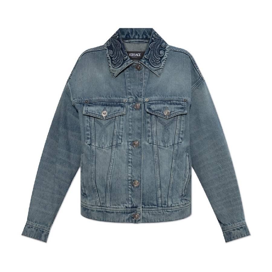 Versace Barocco Denim Trucker Jacket by VERSACE