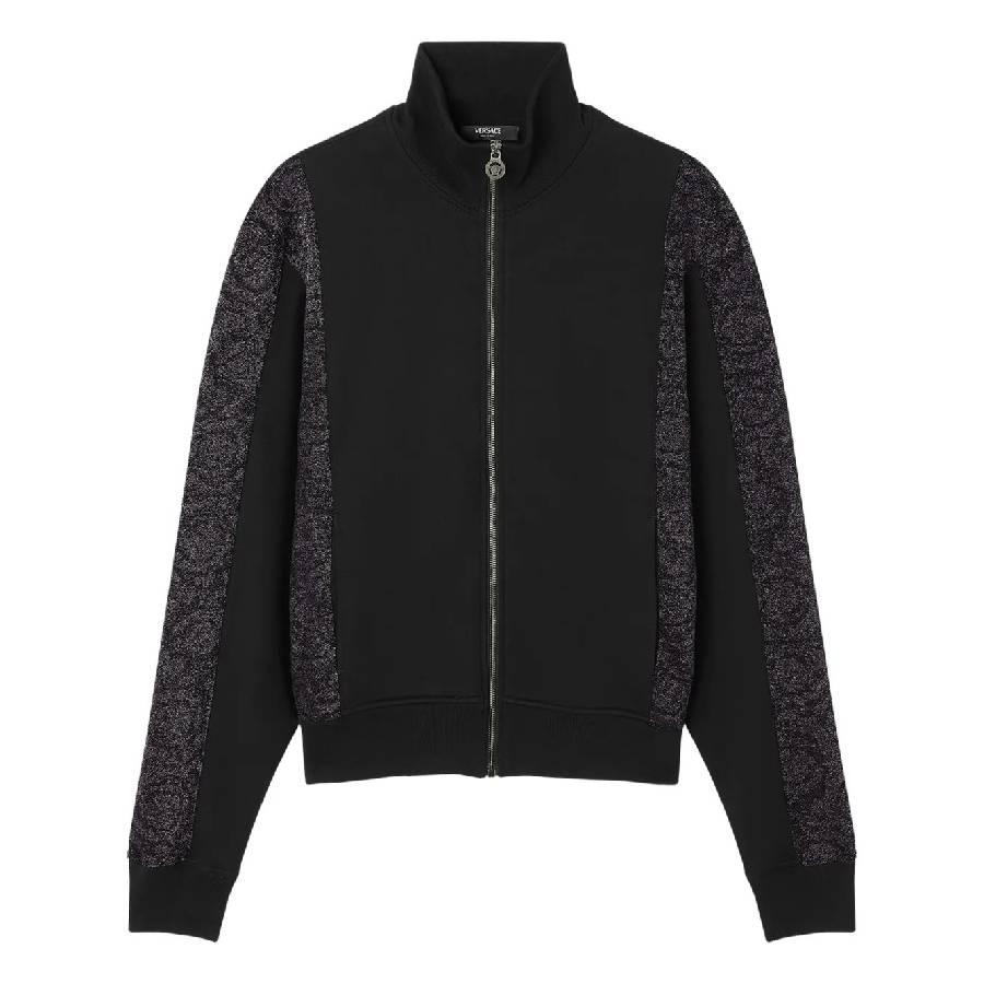 Versace Barocco Jacquard Lurex Zip Sweatshirt by VERSACE