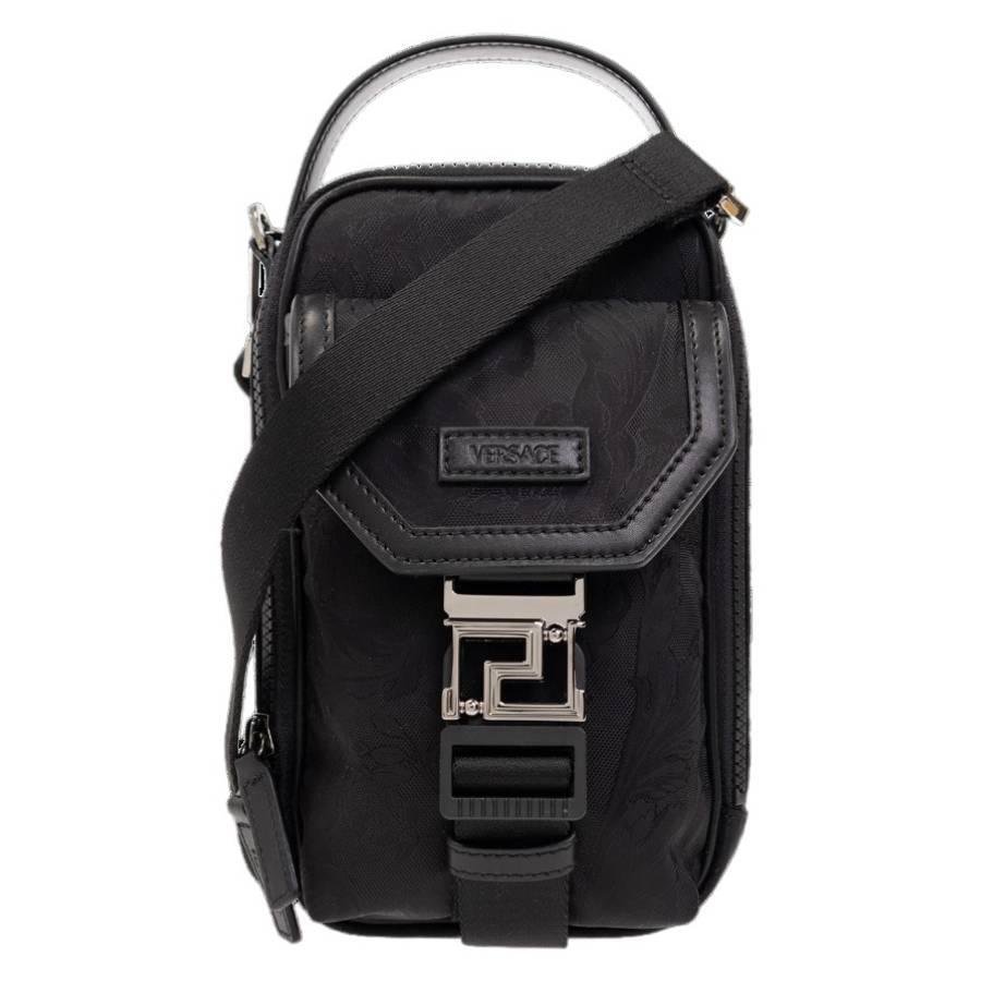 Versace Black Barocco Jacquard Shoulder Bag by VERSACE
