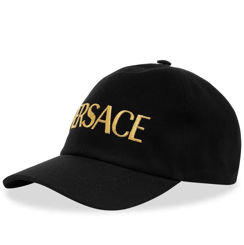 Versace Black Embroidered Logo Baseball Cap by VERSACE
