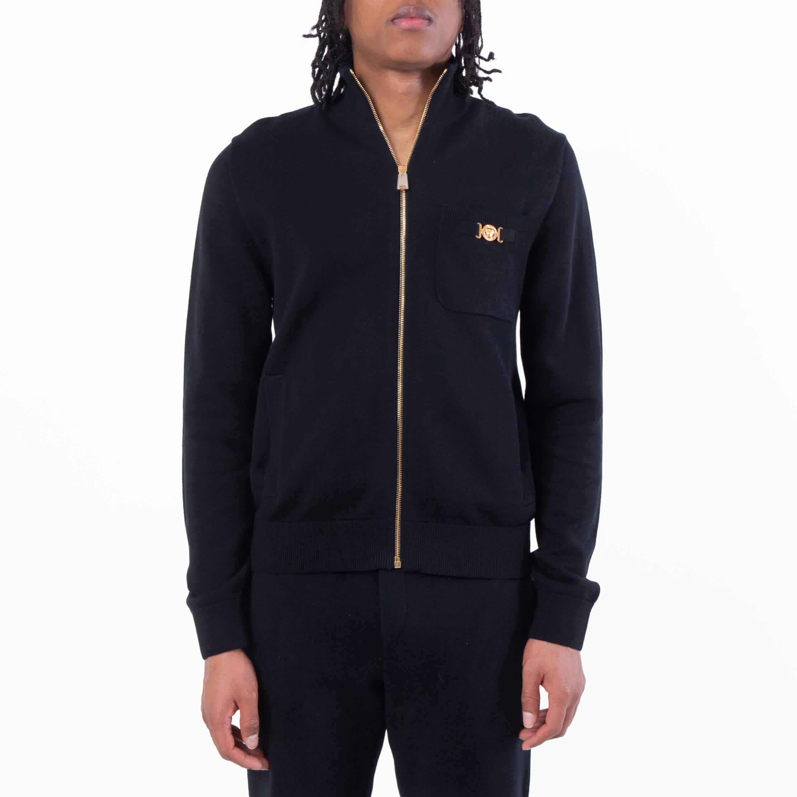 Versace Cashmere-Blend Zip-Up Sweater by VERSACE Versace Cashmere-Blend Zip-Up Sweater by VERSACE