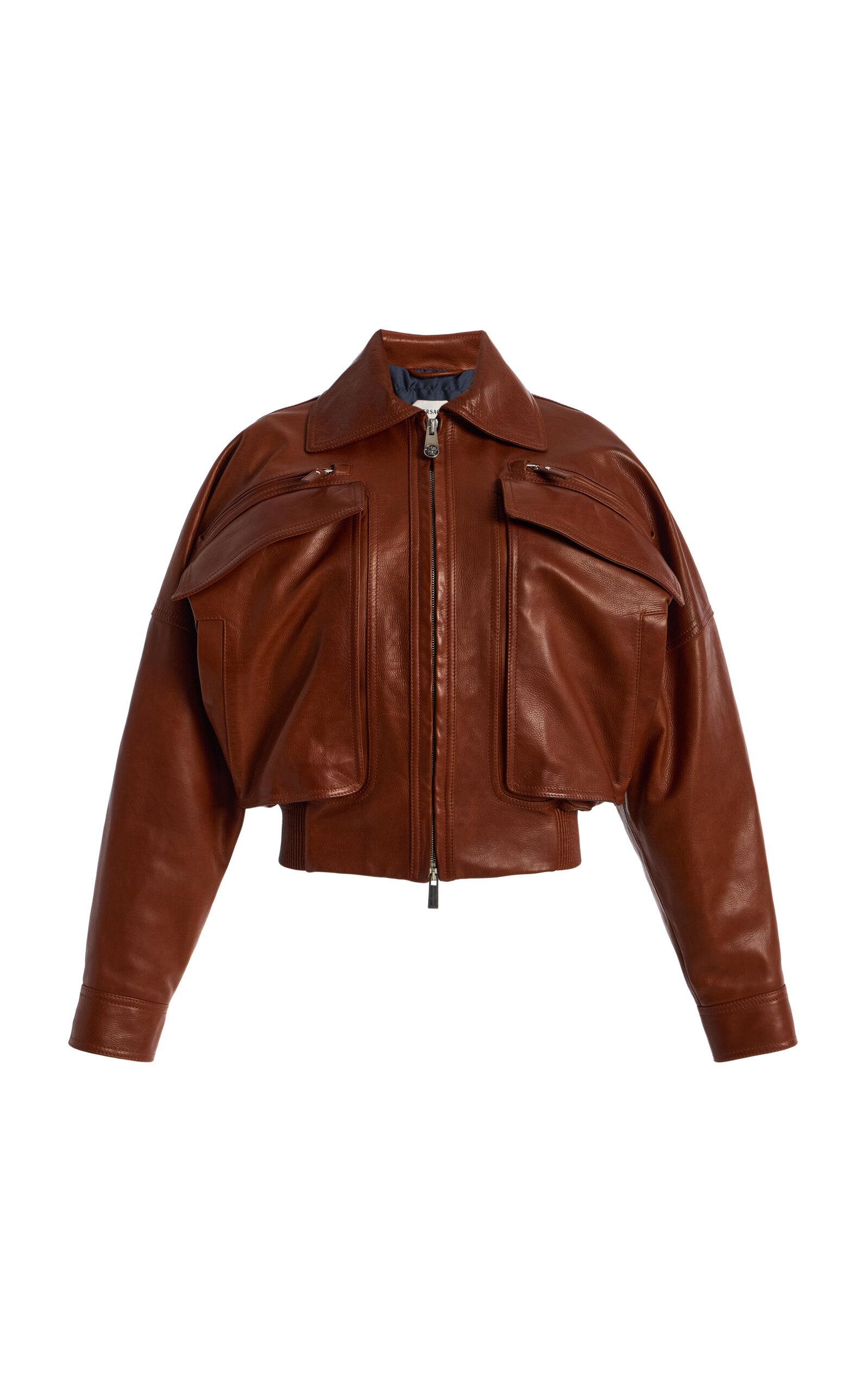 Versace Cropped Leather Jacket - Moda Operandi by VERSACE