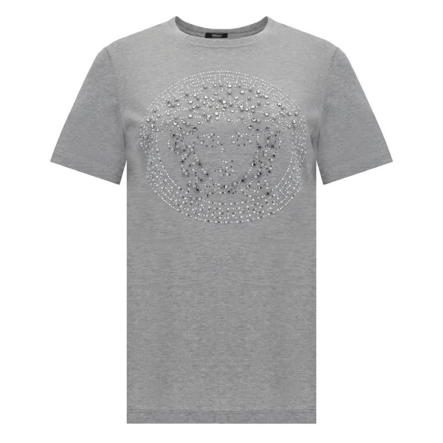 Versace Crystal Medusa Embellished T-Shirt by VERSACE