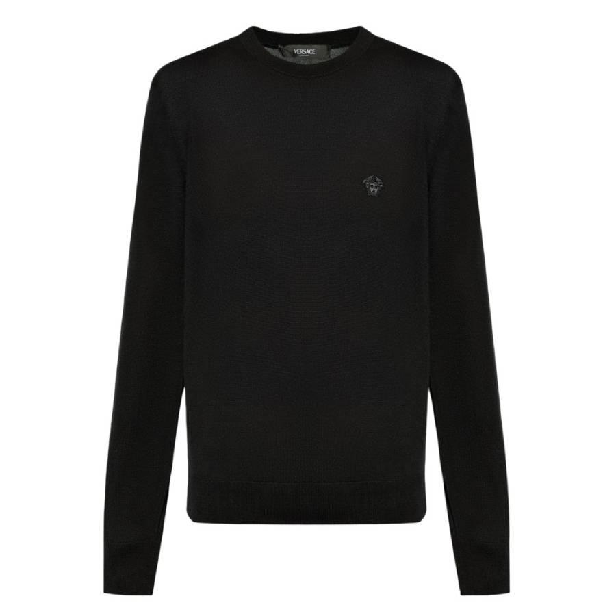 Versace Embroidered Medusa Wool-Blend Sweater by VERSACE