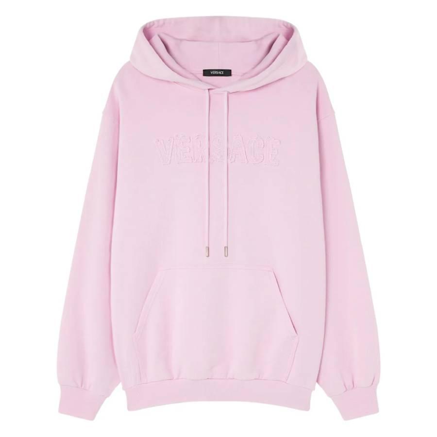 Versace Fringed Embroidered Logo Hoodie by VERSACE