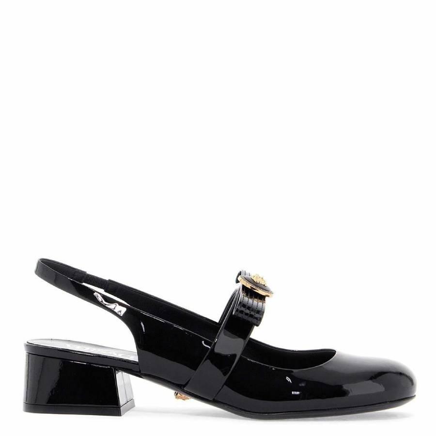 Versace Gianni Ribbon Patent 35 mmSlingback Pumps by VERSACE