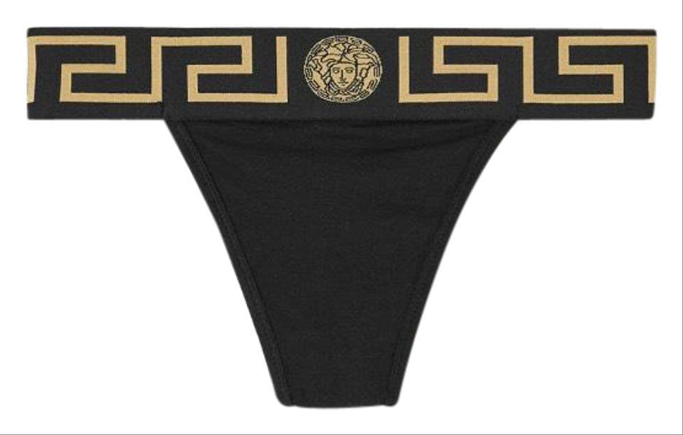 Versace Jersey Medusa Logo Thong Bikini Bottom by VERSACE