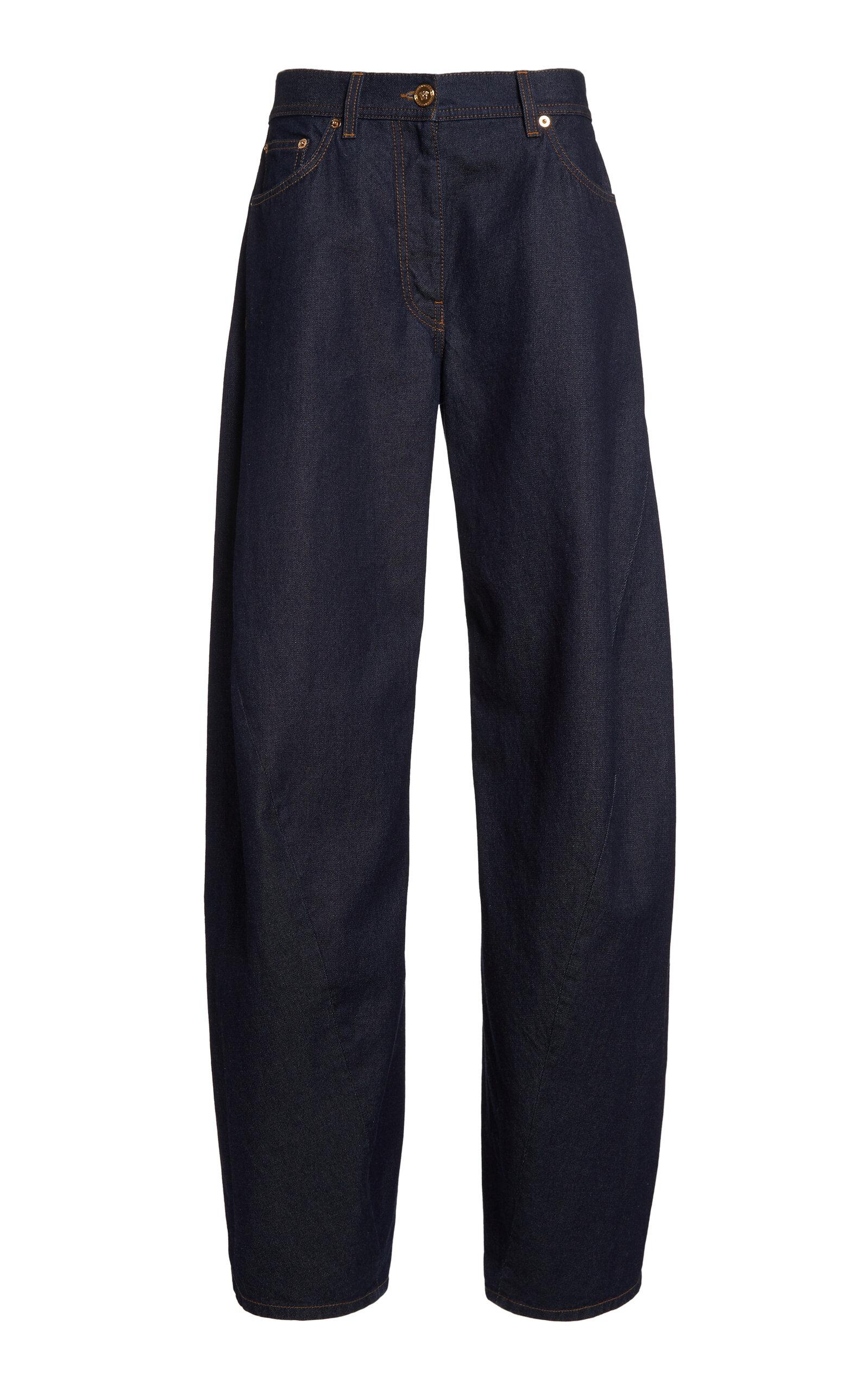 Versace La Vacanza Rigid High-Rise Barrel Jeans - Moda Operandi by VERSACE