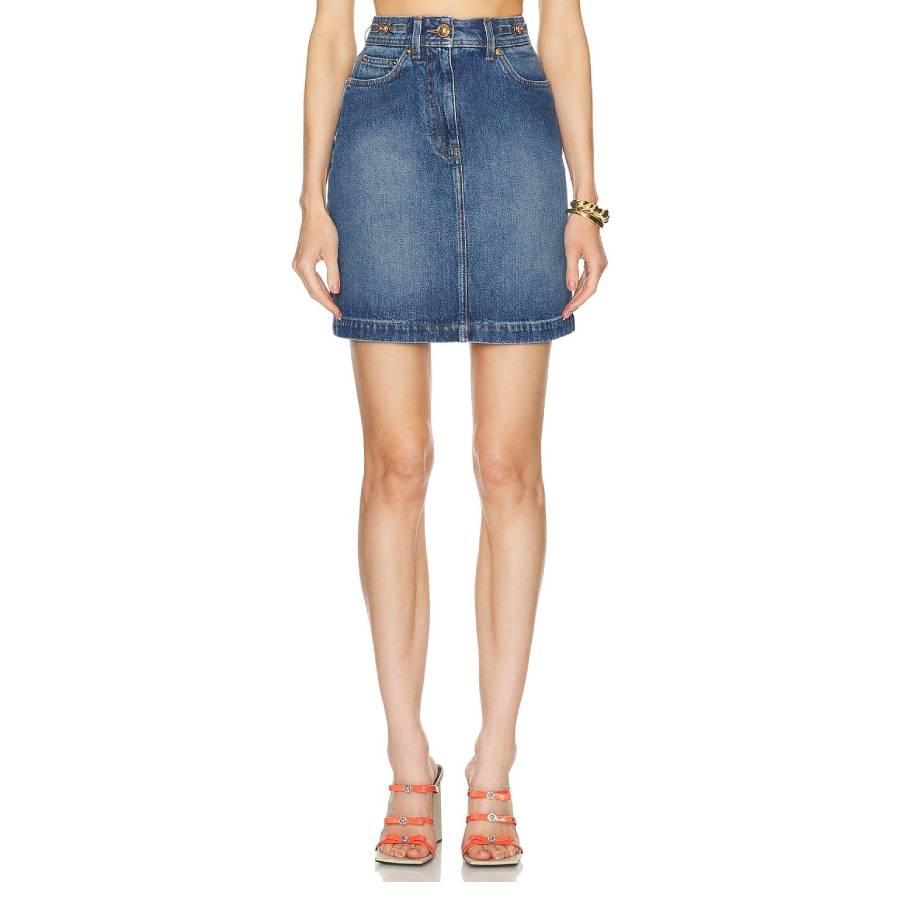 Versace Medusa 95 Denim Mini Skirt by VERSACE
