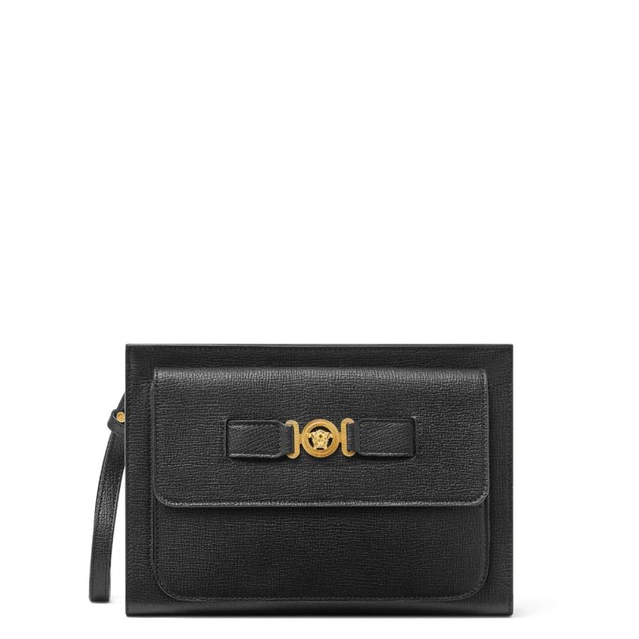 Versace Medusa Plaque Calf Leather Clutch Bag by VERSACE