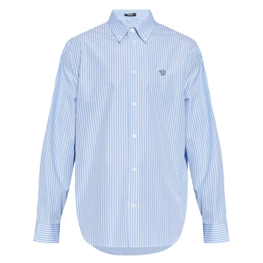 Versace Medusa Striped Long-Sleeve Shirt by VERSACE