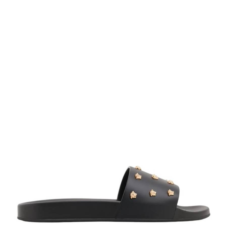 Versace Medusa Stud Leather Slide by VERSACE