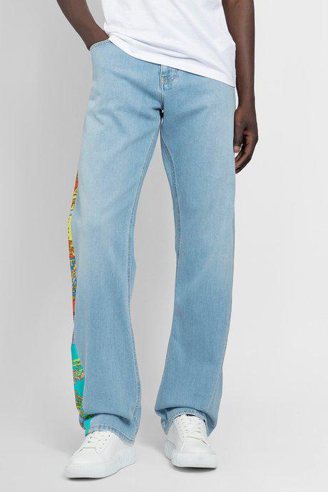 Versace Men'S Light Blue Royal Rebellion Straight Leg Jeans by VERSACE Versace Men'S Light Blue Royal Rebellion Straight Leg Jeans by VERSACE