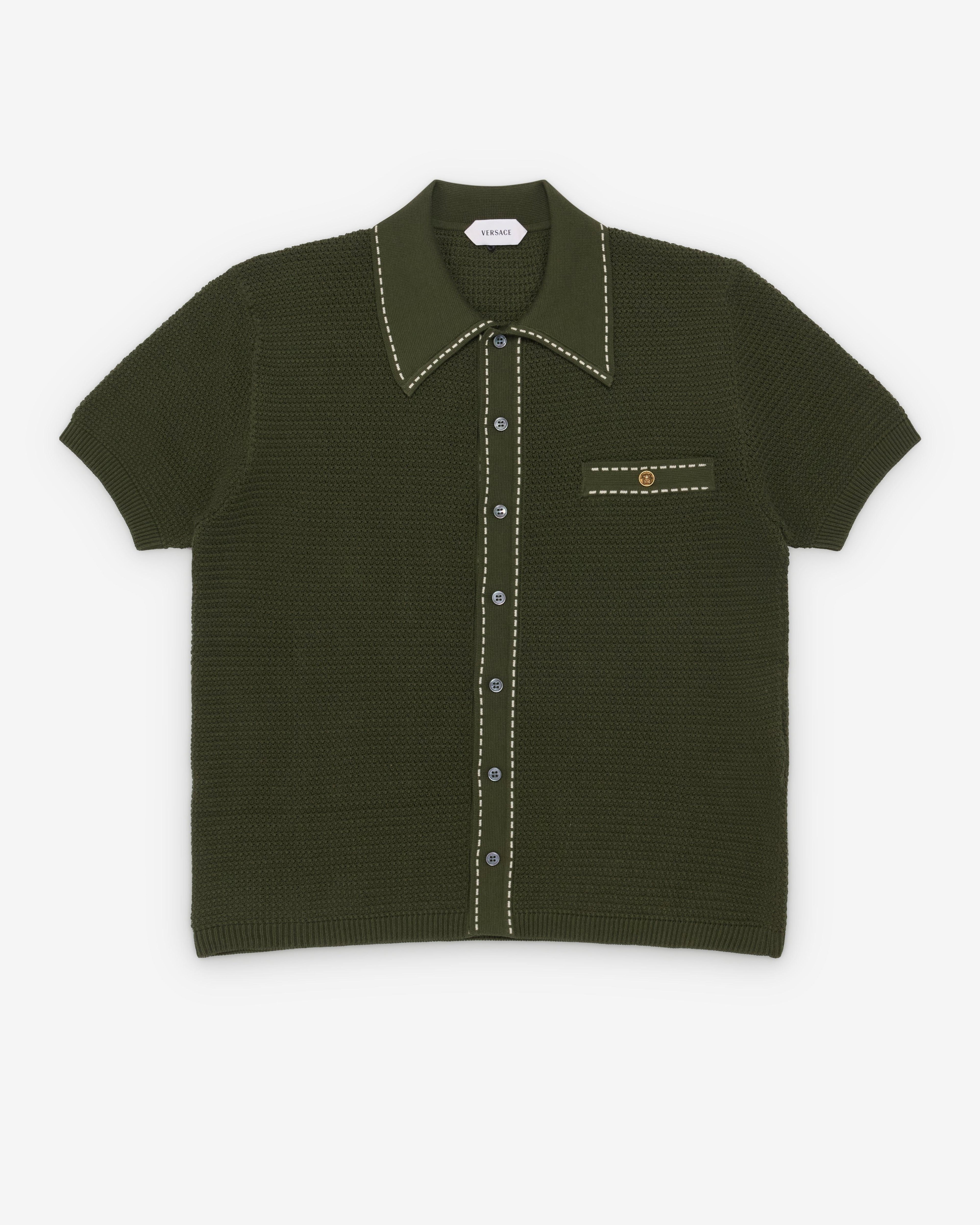 Versace  - Men's Cotton Knit Shirt - (Green) by VERSACE