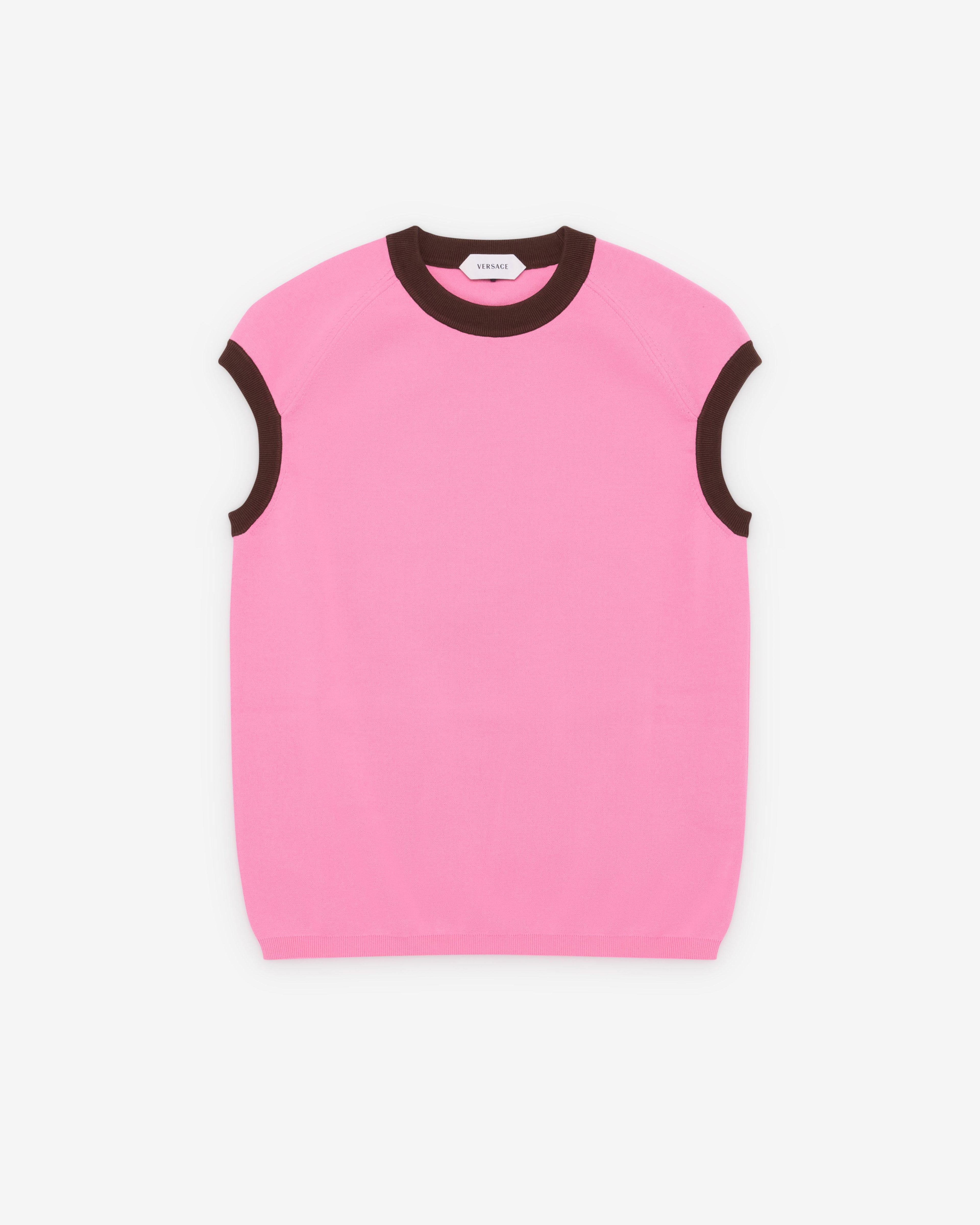 Versace  - Men's Cotton Knit Top - (Pink) by VERSACE