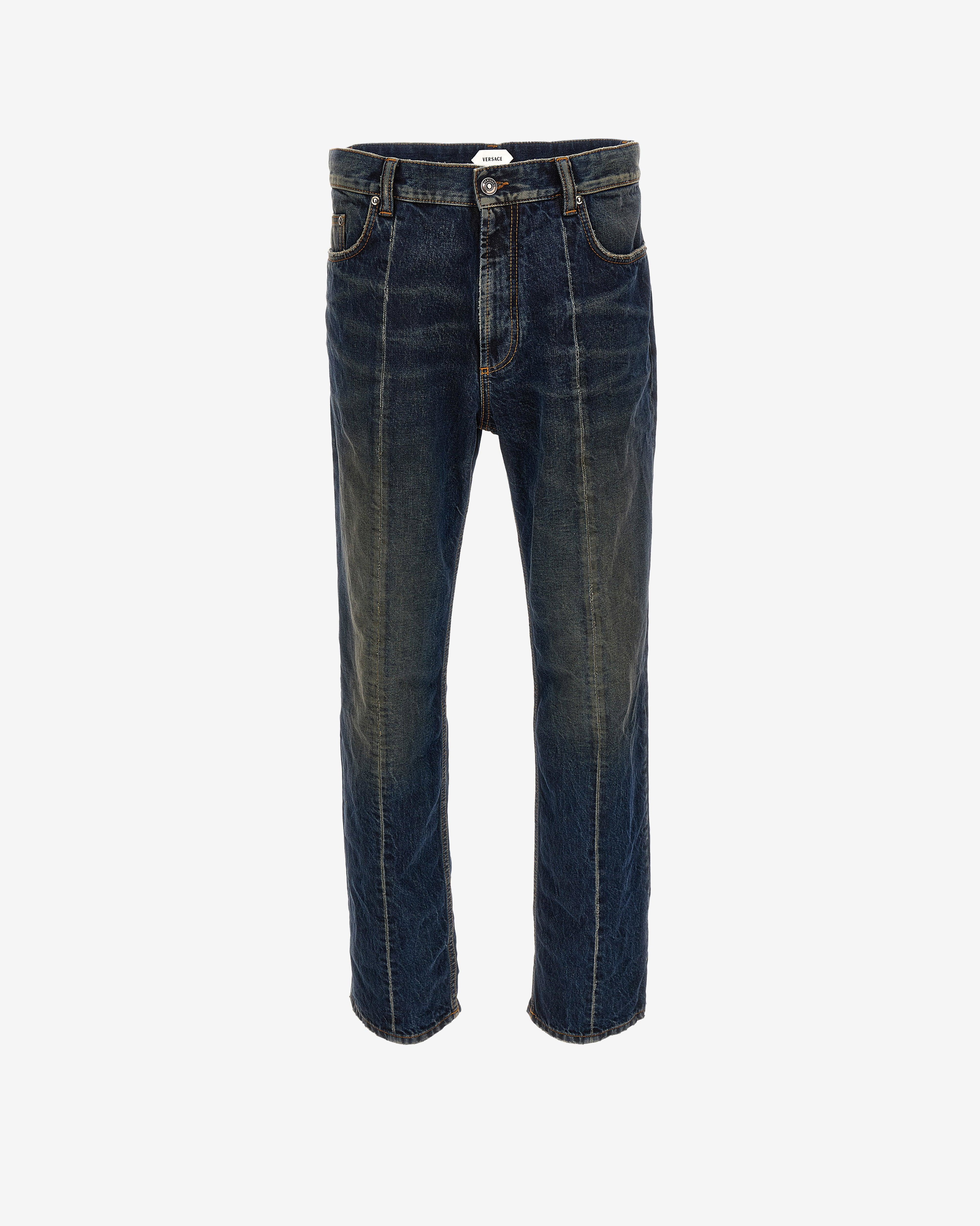 Versace - Men's Distressed Straight Jeans - (Dirty Blue) by VERSACE