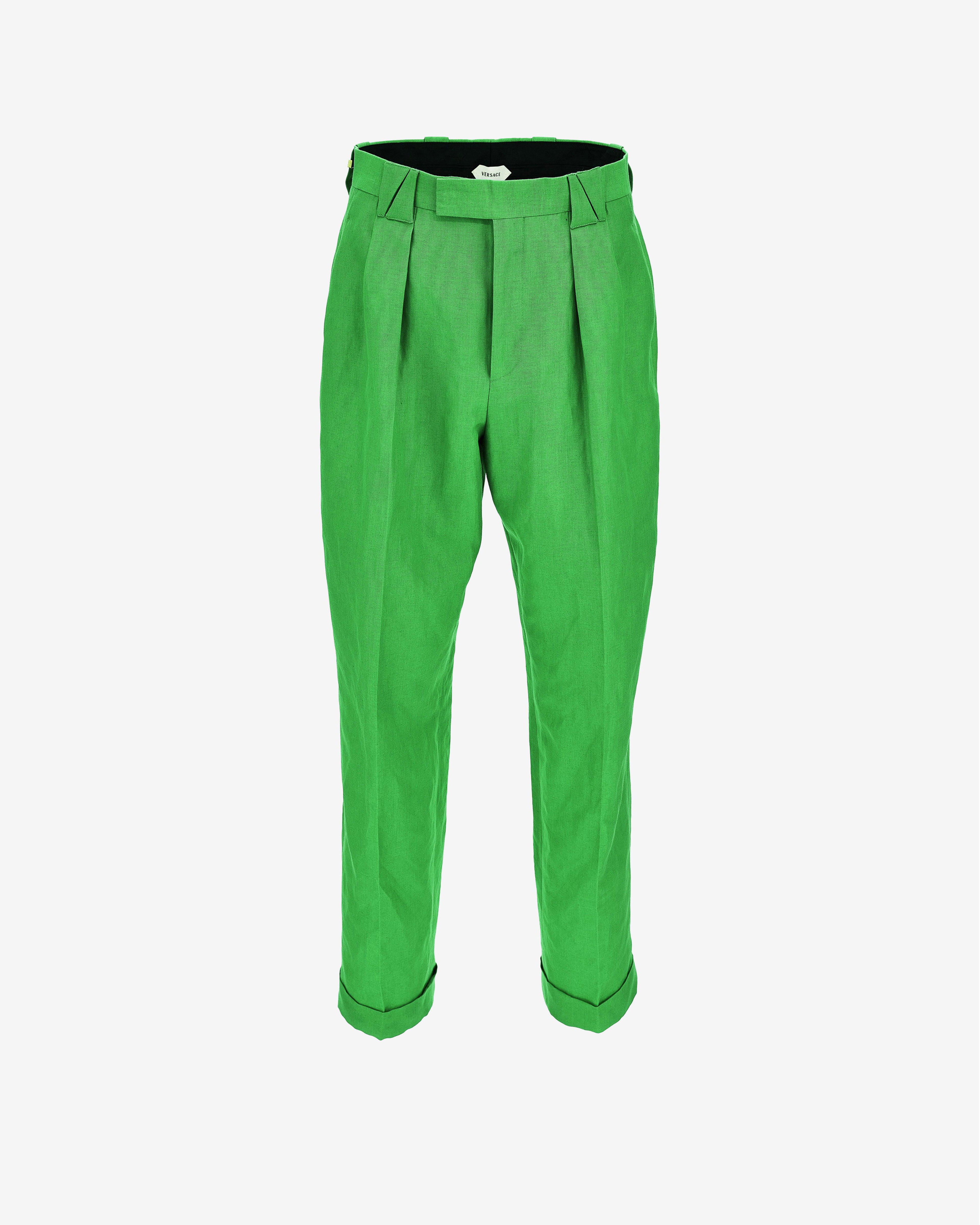 Versace - Men's Hemp Formal Pants - (Green) by VERSACE