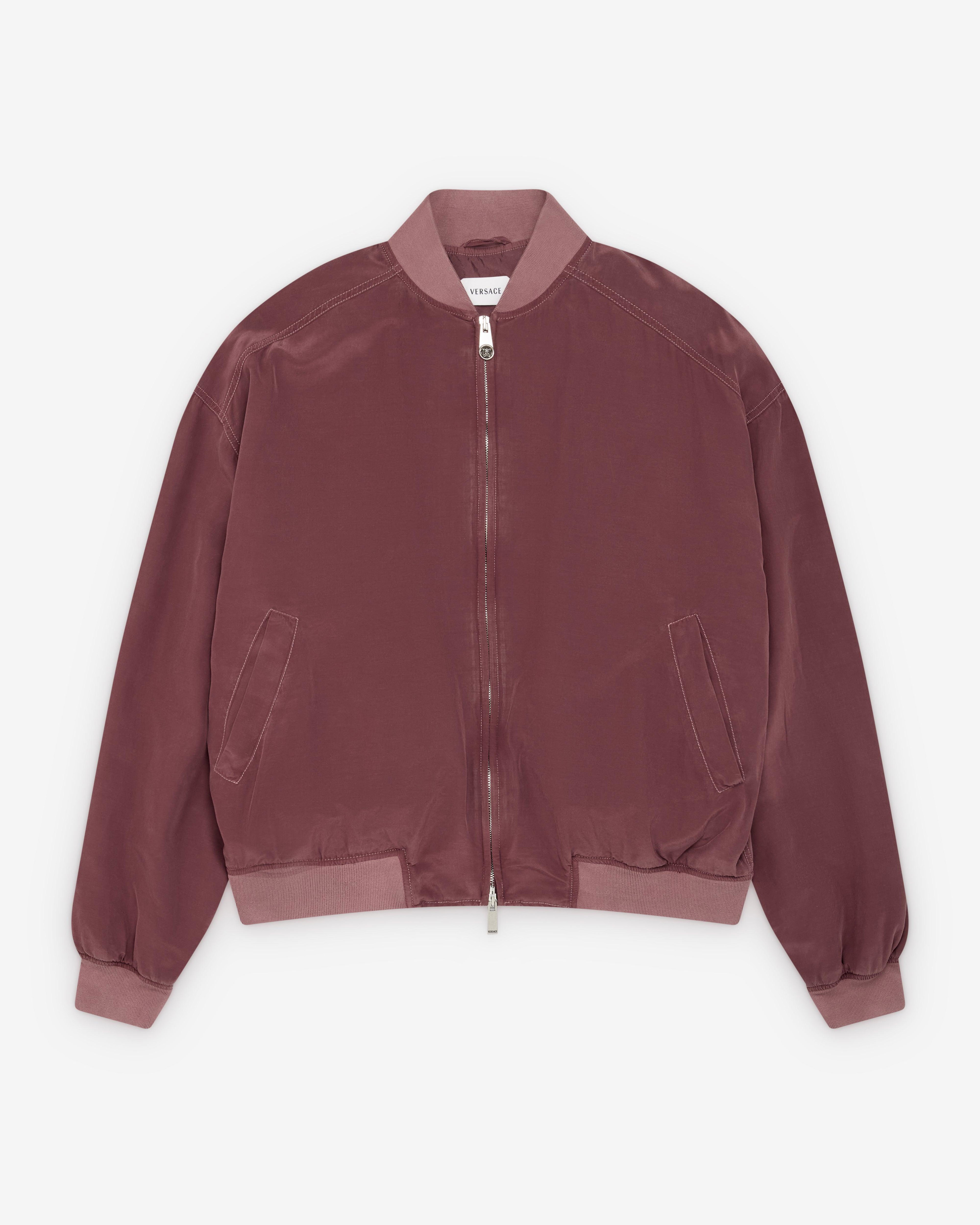 Versace  - Men's Silk-Poplin Zip Blouson - (Light Aubergine) by VERSACE