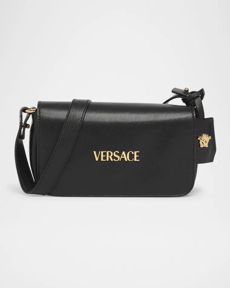 Versace Tag Mini Flap Leather Shoulder Bag by VERSACE