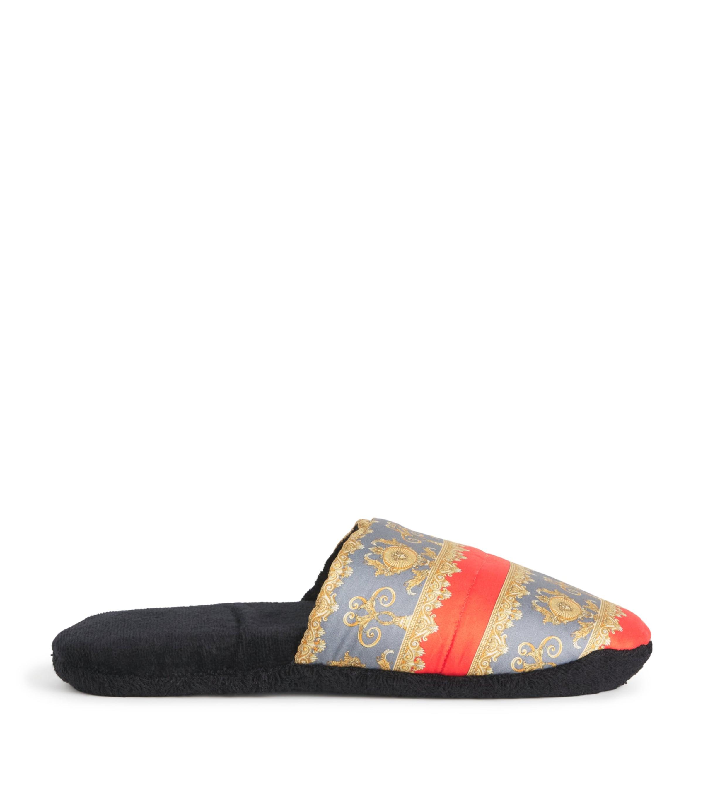 Versace Terry Cotton Baroque Slippers by VERSACE